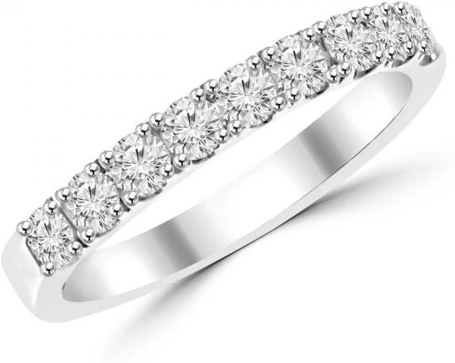 0.72ct Ladies Round Cut Diamond Wedding Band in Platinum