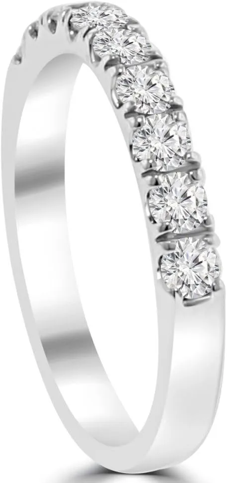 0.72ct Ladies Round Cut Diamond Wedding Band in Platinum