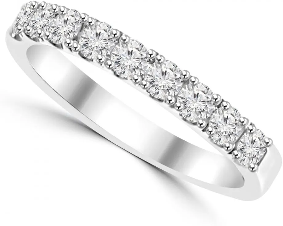 0.72ct Ladies Round Cut Diamond Wedding Band in Platinum