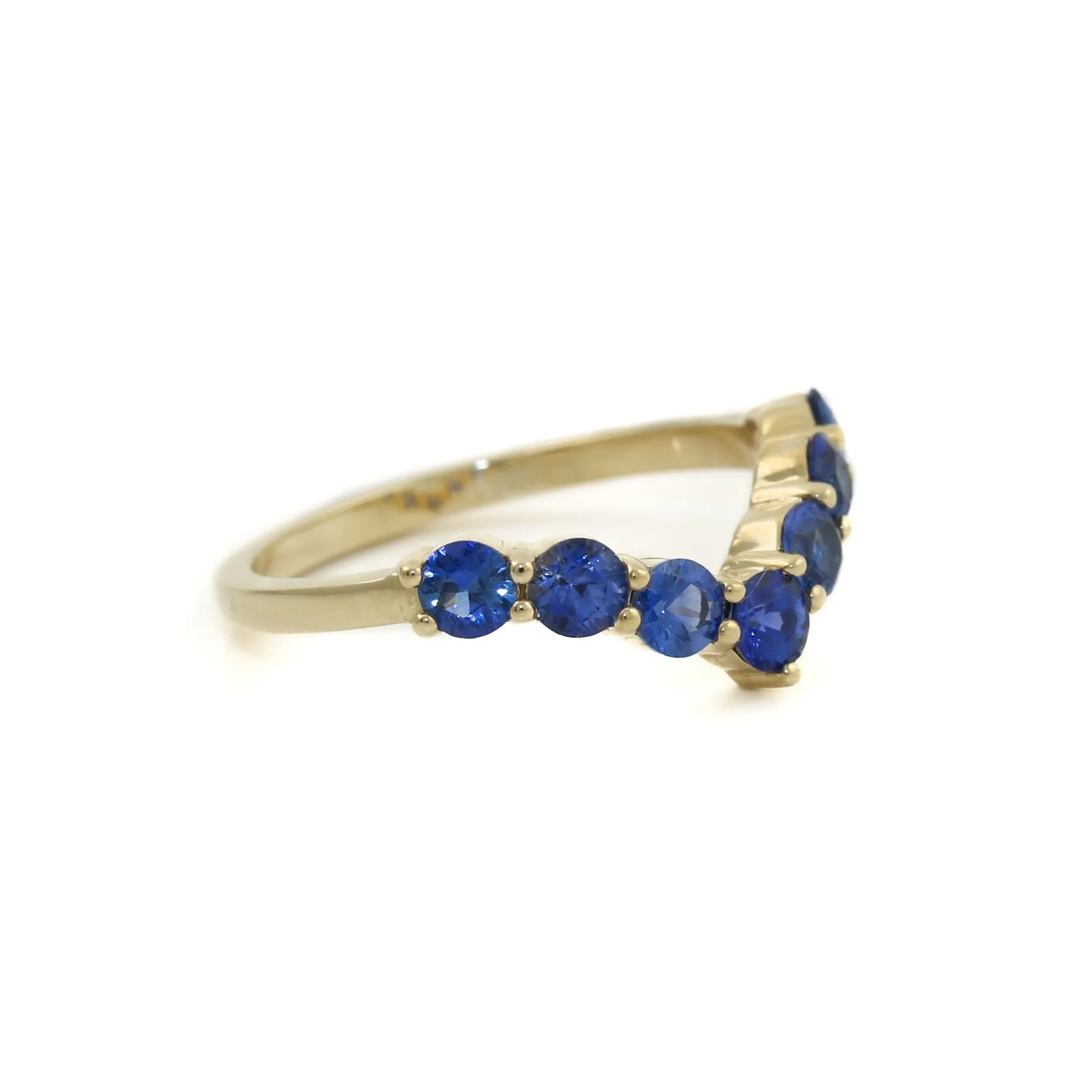 14k Cornflower Blue Sapphire Tiara Band
