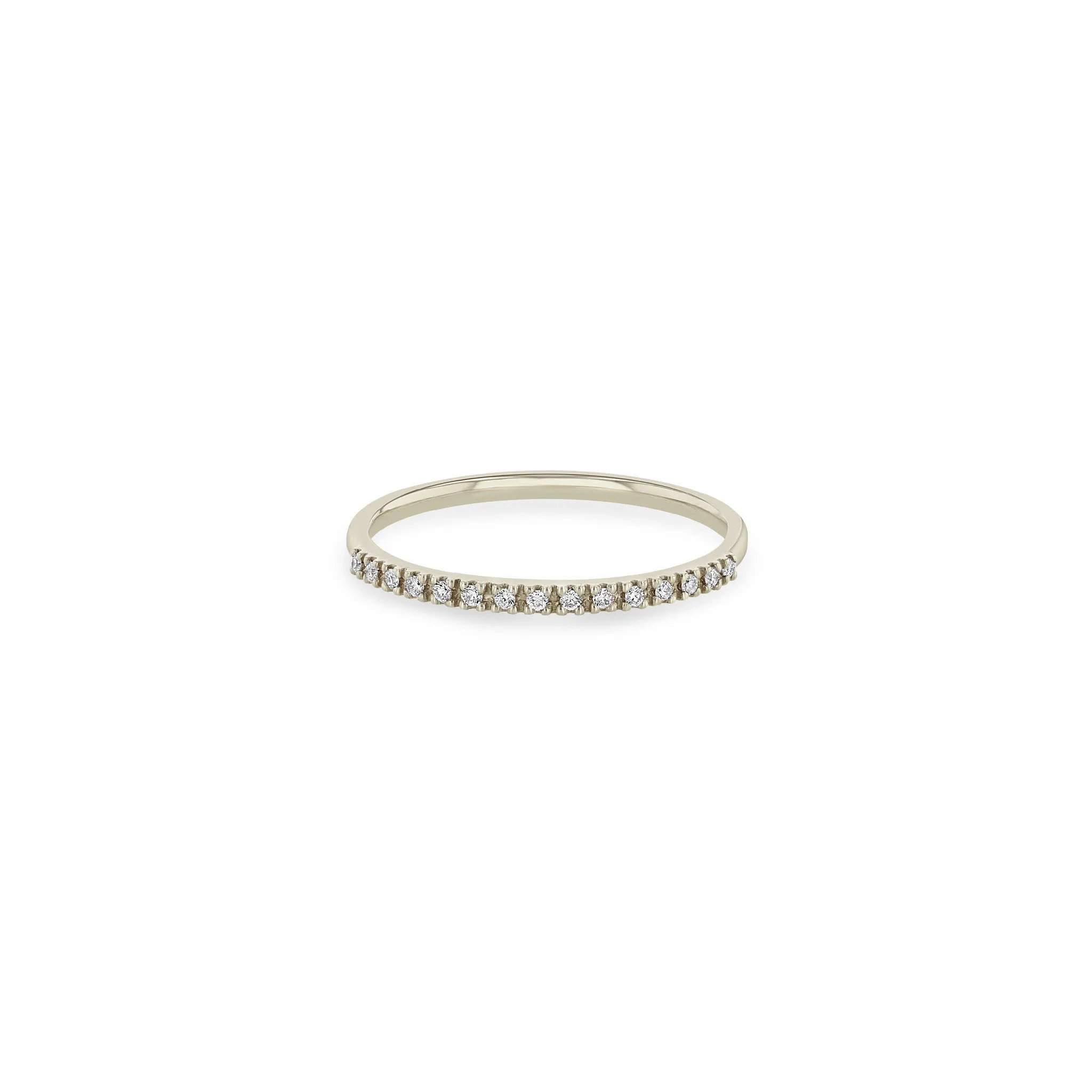 14k Pavé Diamond Half Eternity Band Ring