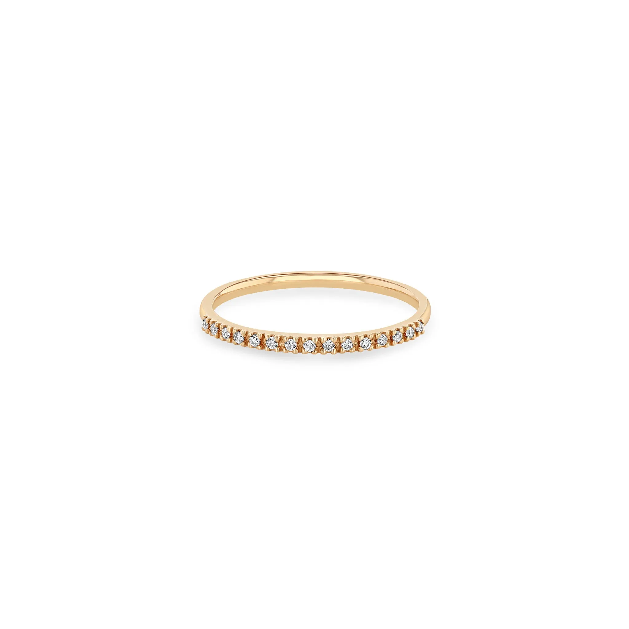 14k Pavé Diamond Half Eternity Band Ring