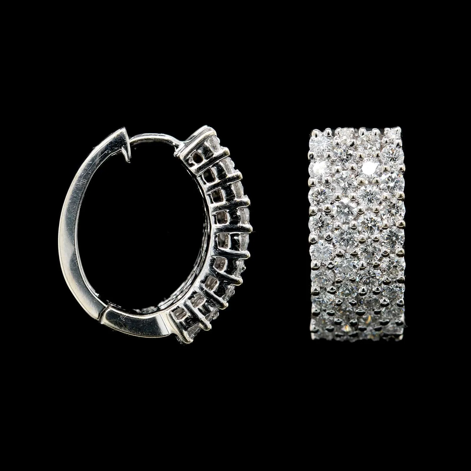 14K White Gold Estate Diamond Hoop