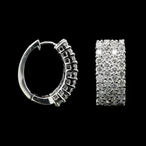 14K White Gold Estate Diamond Hoop