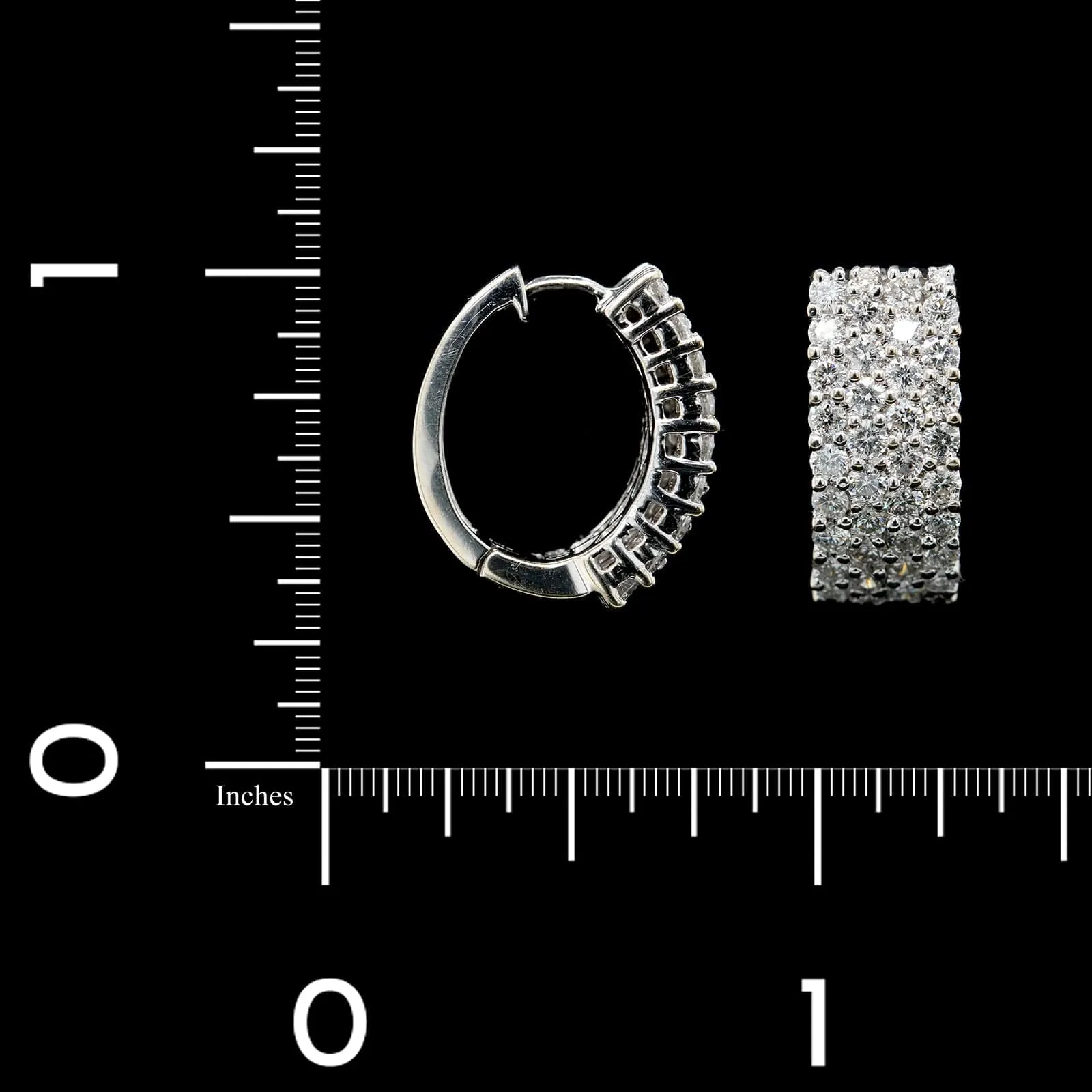 14K White Gold Estate Diamond Hoop
