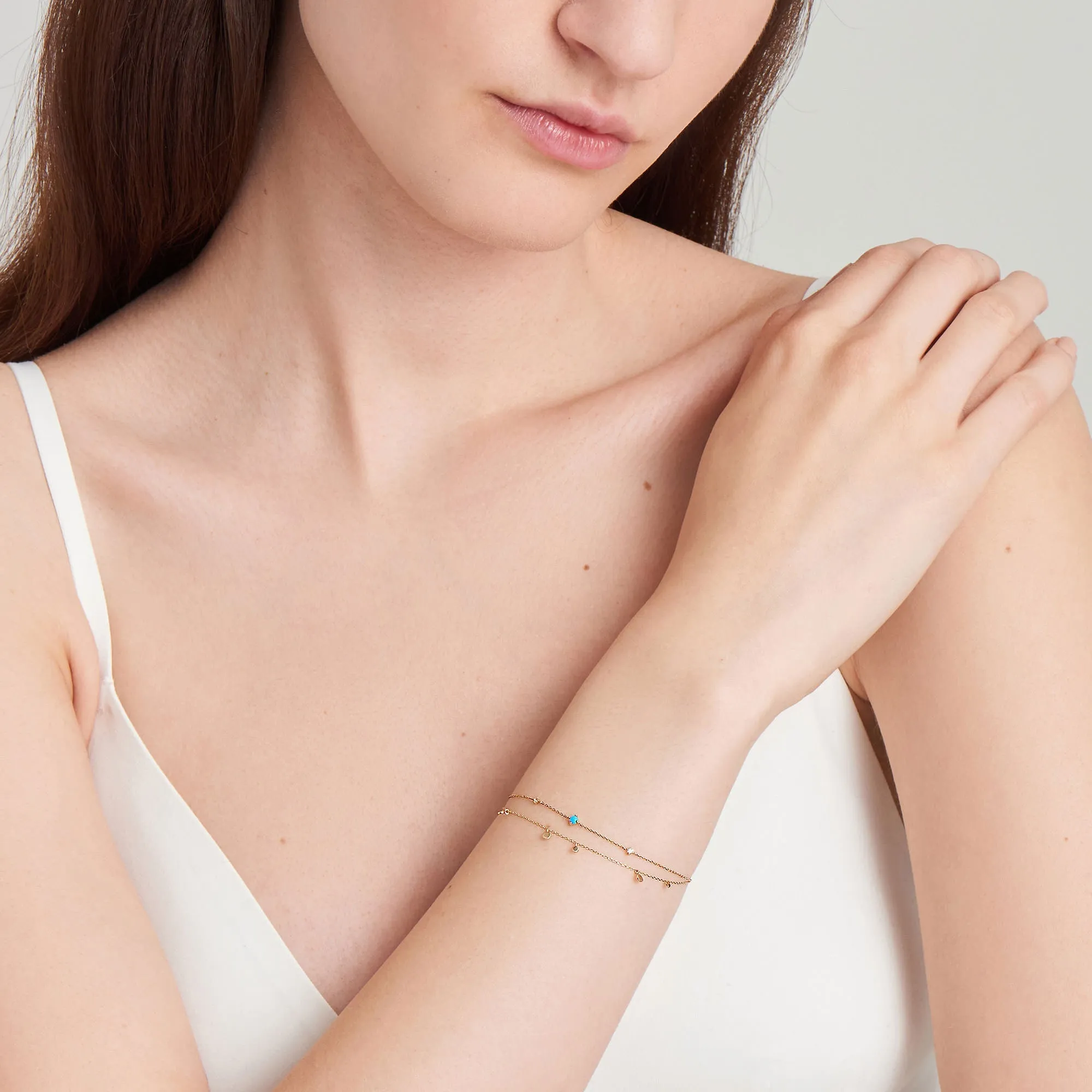 14kt Gold Mixed Disc Bracelet