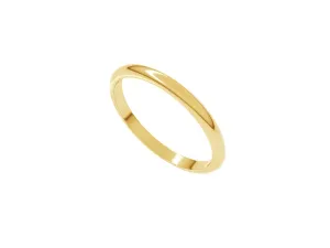 2mm Half Round Gold Band