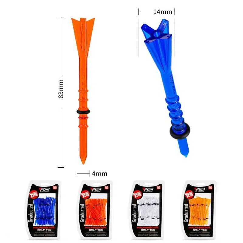 30 Adjustable Golf Tees with 83mm Height Limit - Set of 30