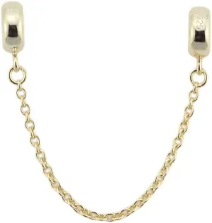 ARTCHARM .925 Sterling Silver Stopper Safety Chain Bead Charm for European Charm Bracelets