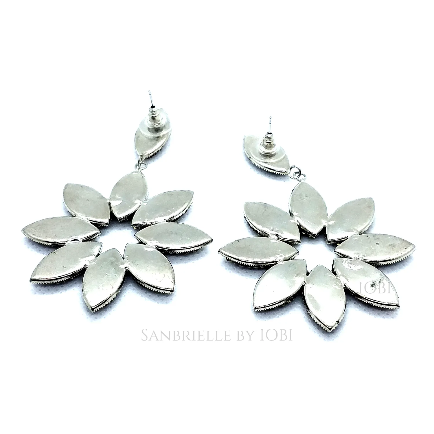 Black Turkish Crystal Flower Earrings