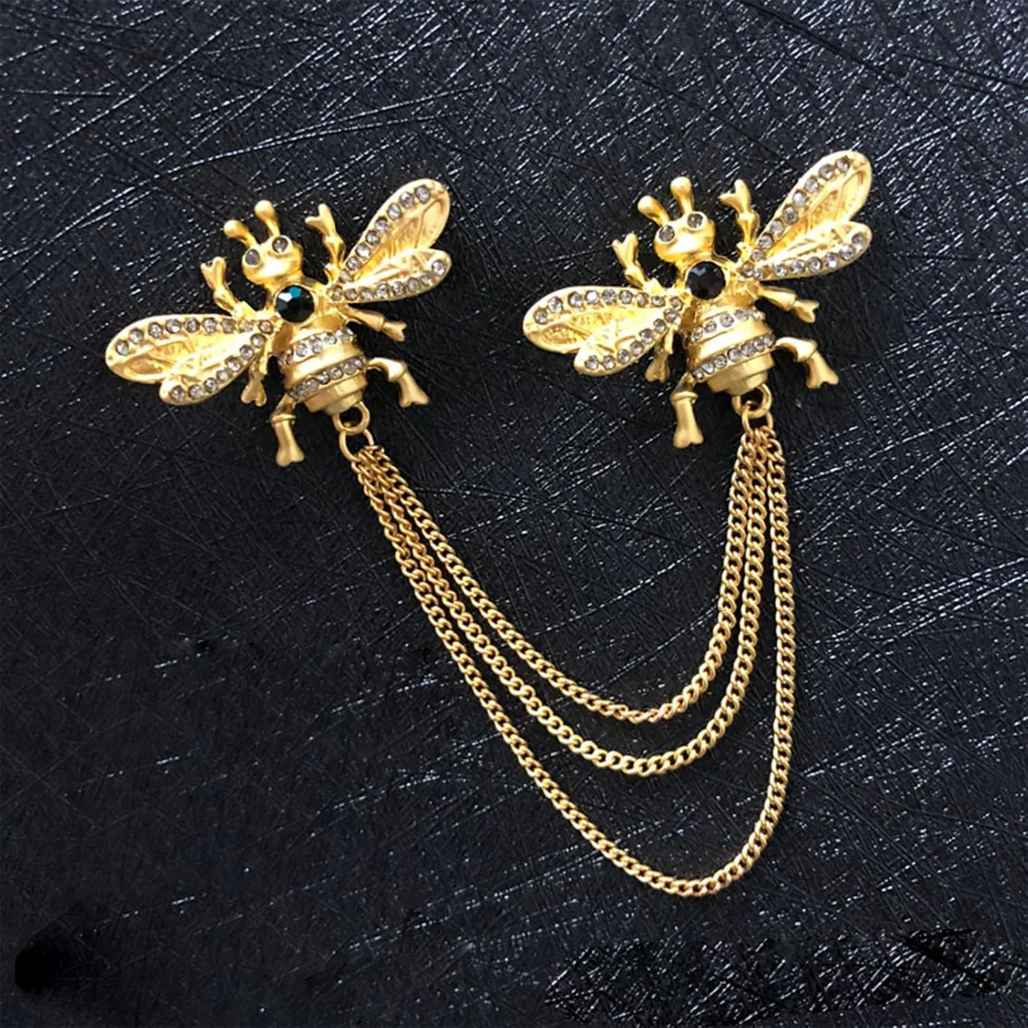 Brooches and Pins for Women Bee Chain Collar Pins for Sambas Safety Brooch Pins for Clothes Business Suit Collar Bar Pin Christmas Pins and Brooches Jewelry Gifts