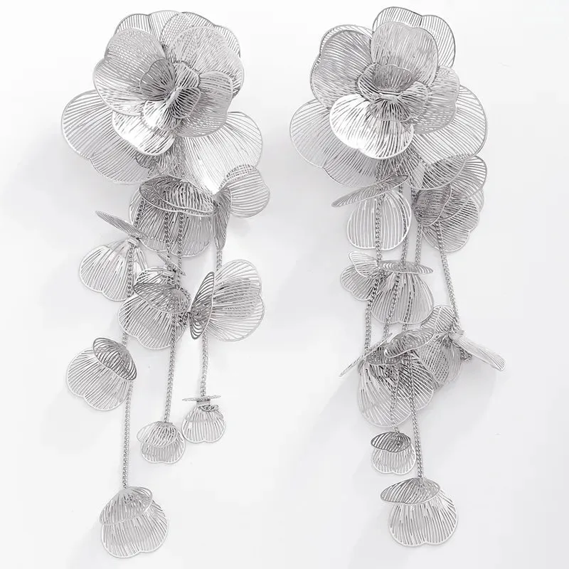 Carrie Silver Earrings Necklace