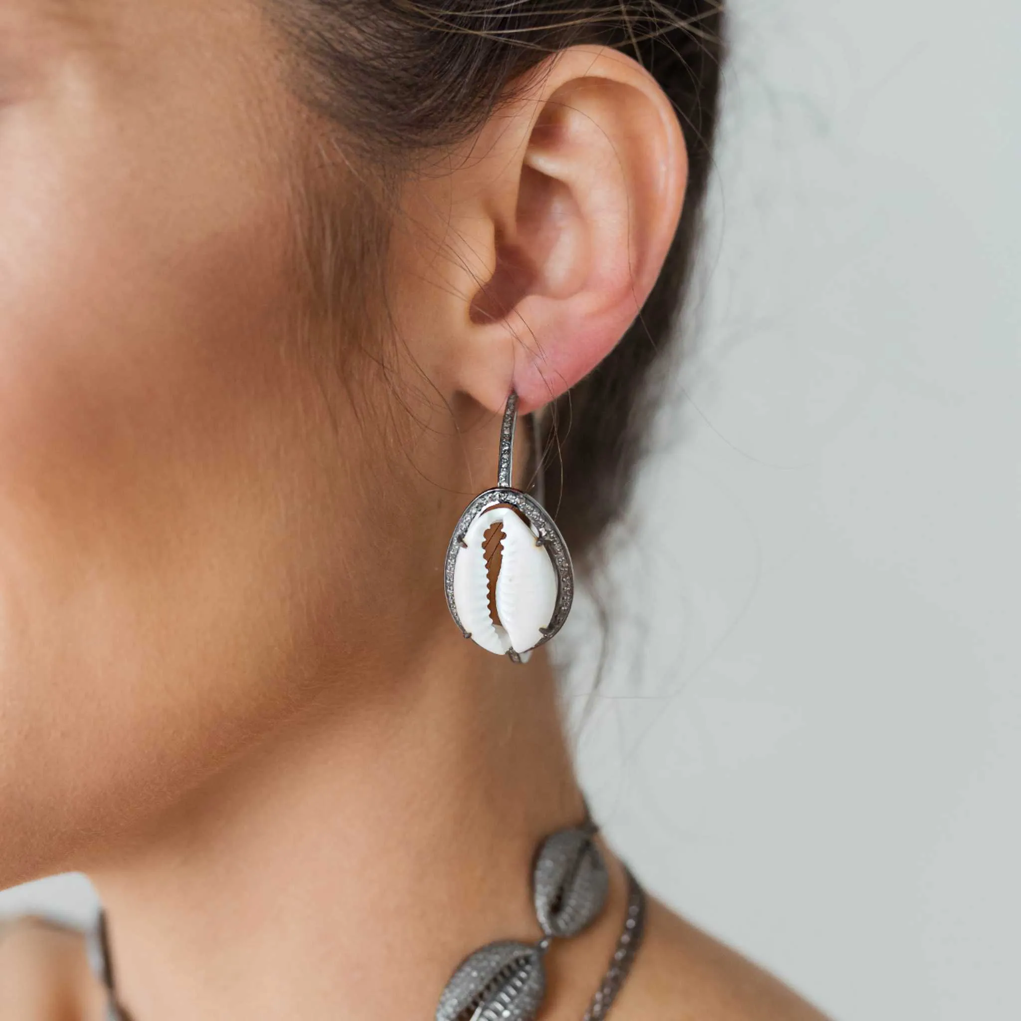 Cowrie Shell Hoops