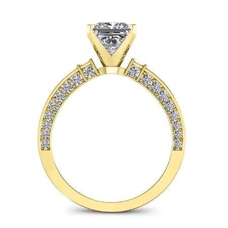 Daphne - GIA Natural Princess Diamond Engagement Ring