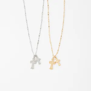 Double Cross Necklace