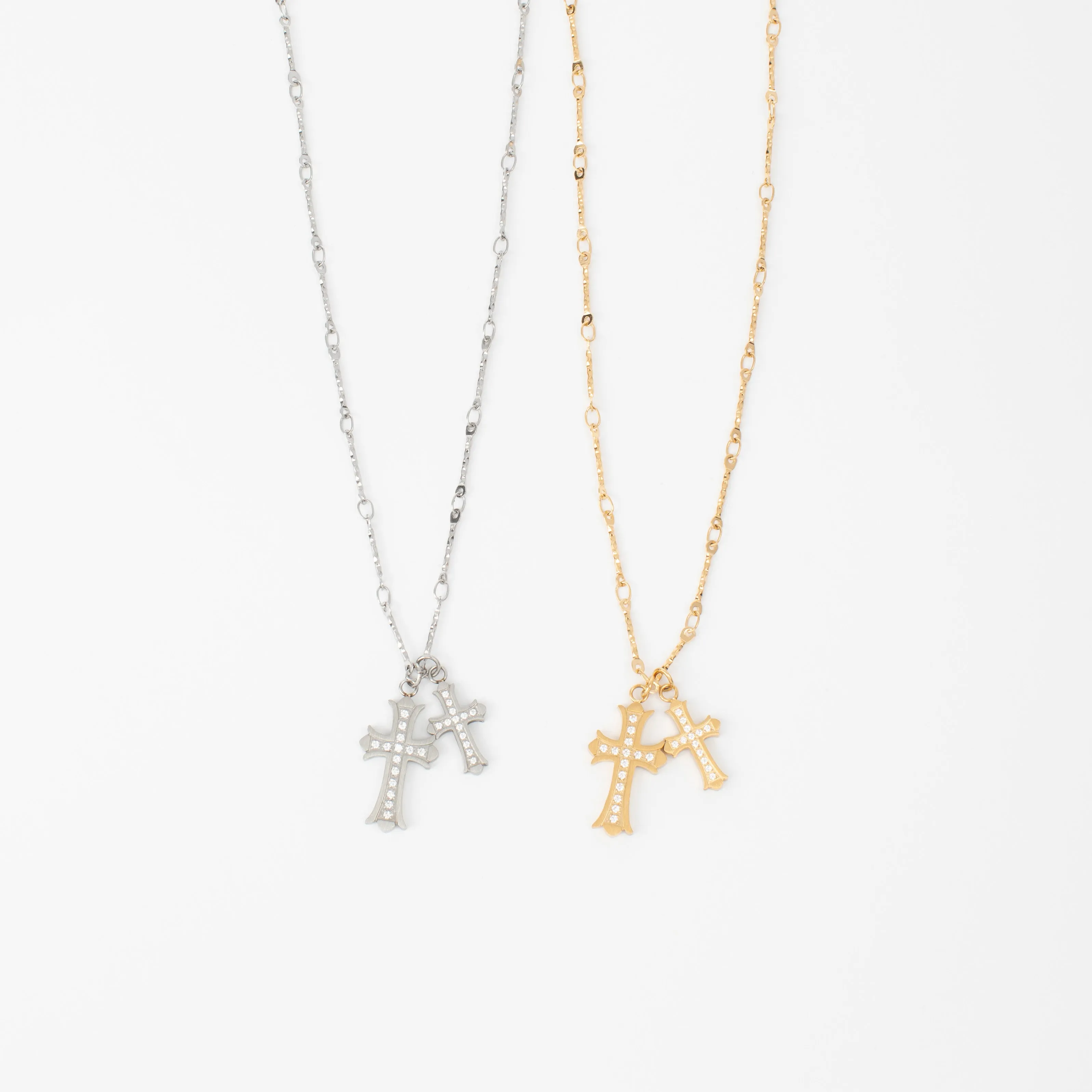 Double Cross Necklace