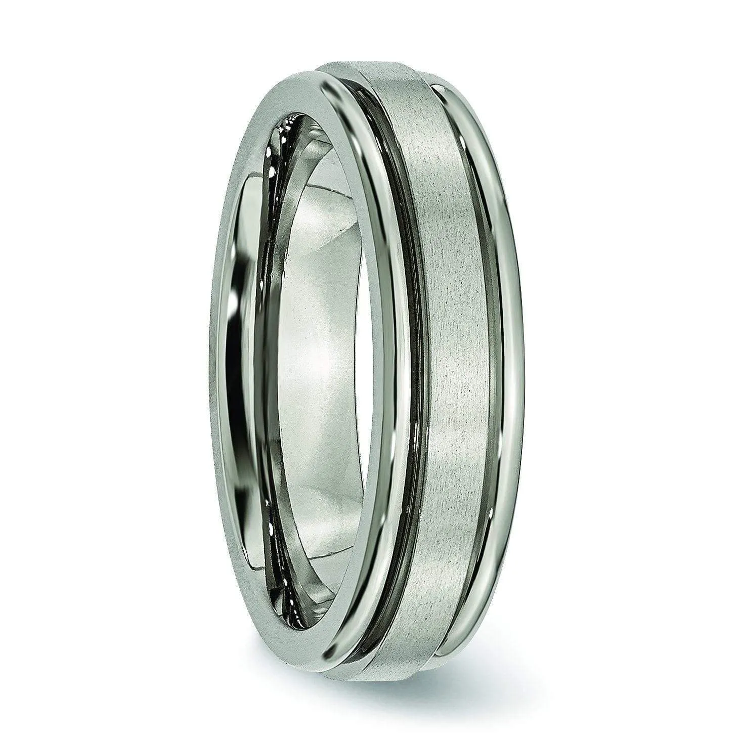 Grooved Titanium Ring 6mm