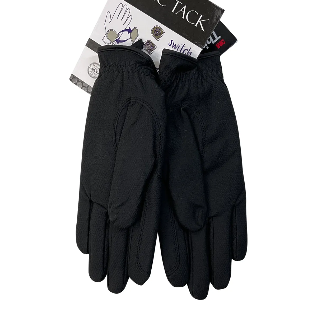 Haukeschmidt Touch of Magic Fleece Lined Gloves in Black/Silver Studs - Women's 9