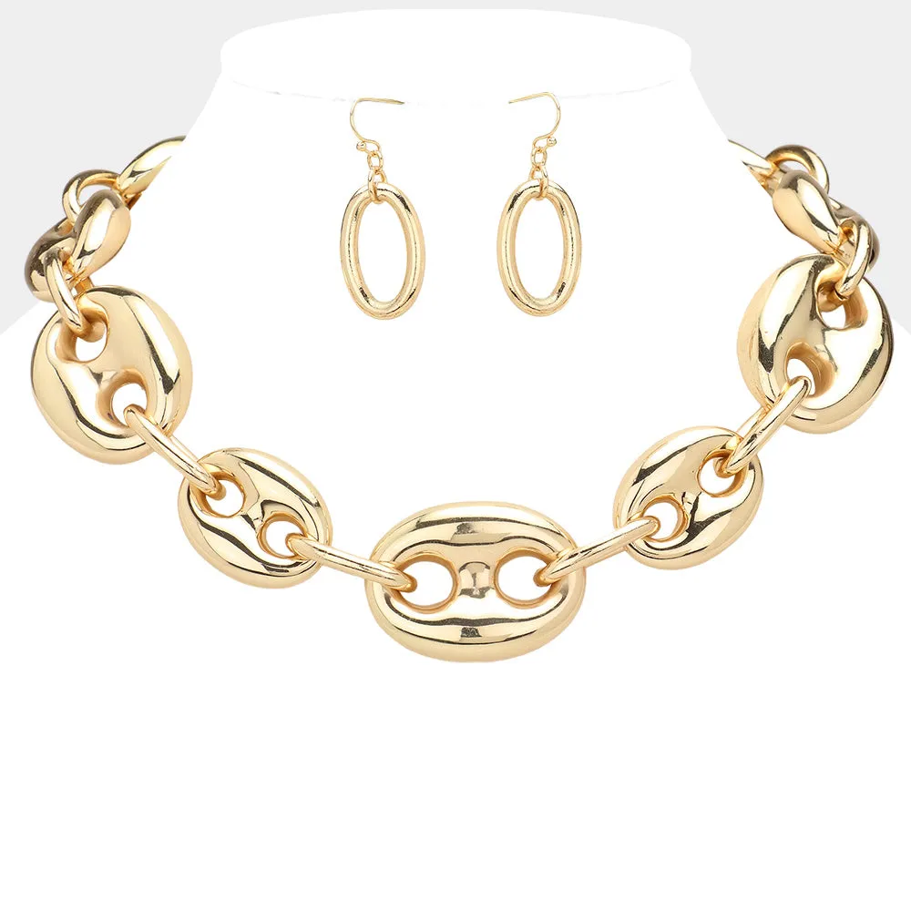 iLLASPARKZ Chunky Mariner Anchor Chain Necklace