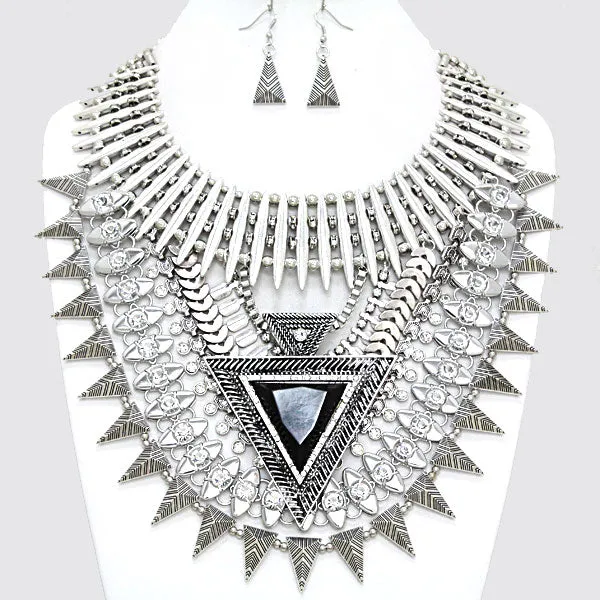 iLLASPARKZ Chunky Vintage Crystal Pyramid Necklace