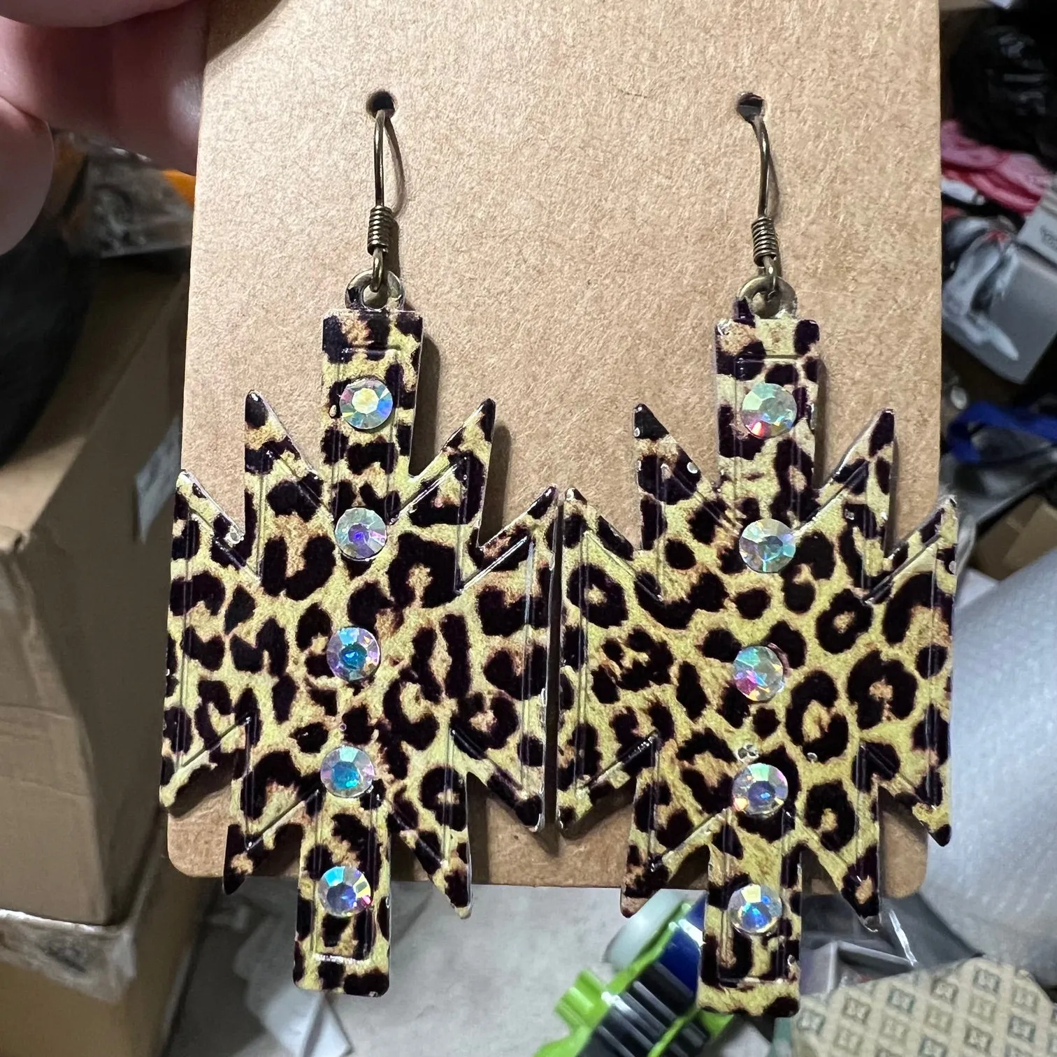 Leopard Metal Aztec AV Sparkle Fashion Earrings