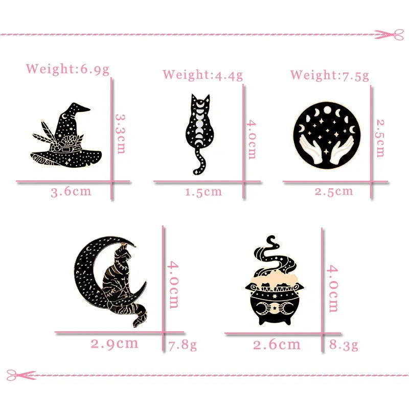 Magical Punk Black Enamel Pins