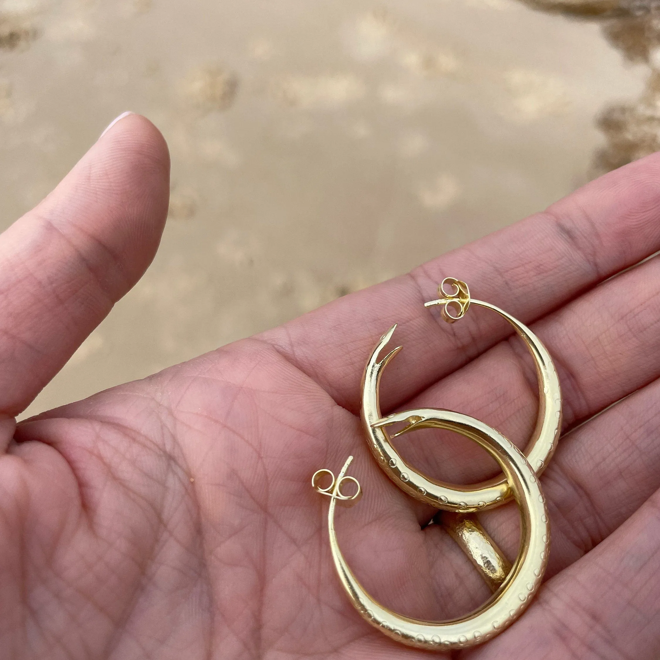 Ouroboros Gold Hoops