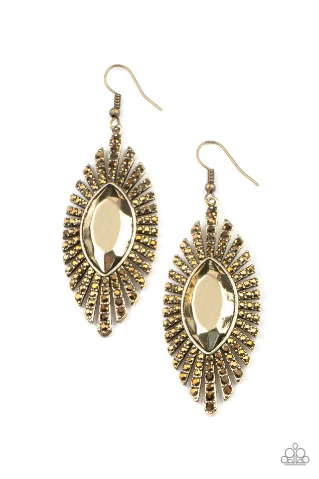 Paparazzi Earring ~ Who Is The FIERCEST Of Them All - Brass