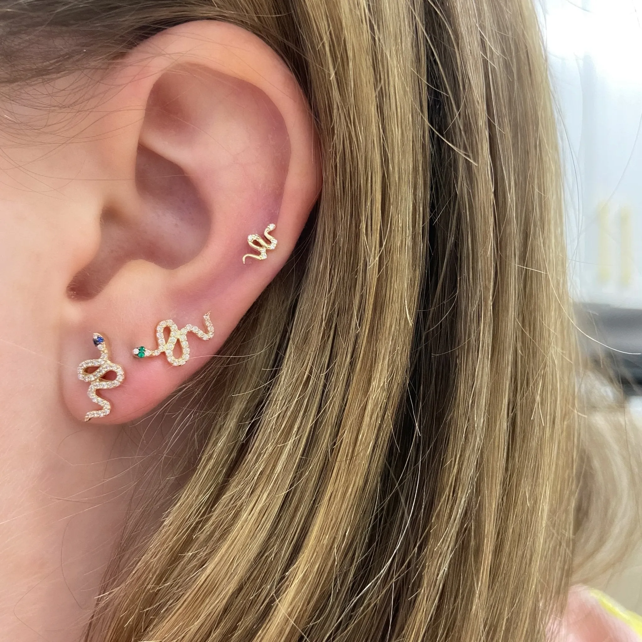 Pave Slithering Snake Stud
