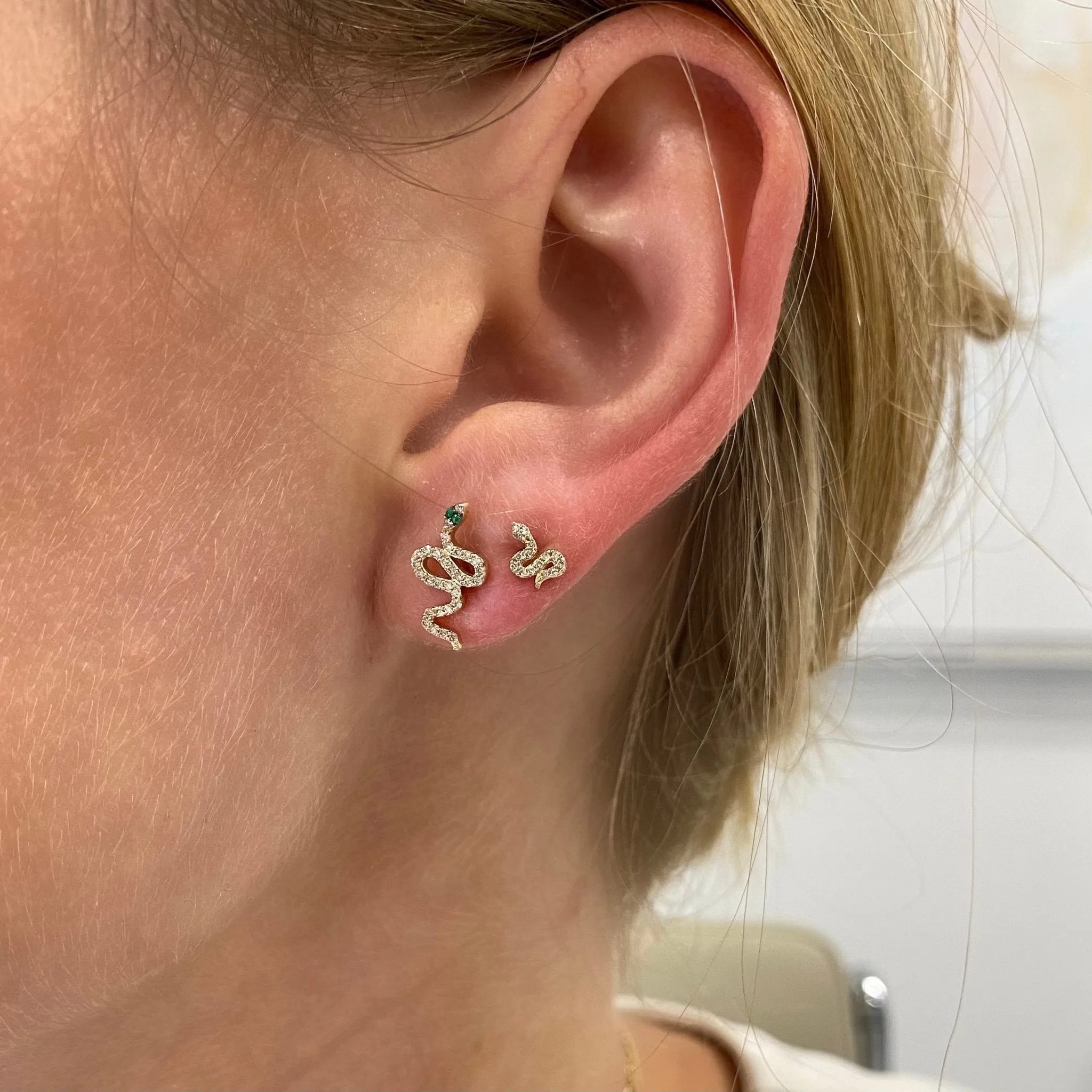Pave Slithering Snake Stud