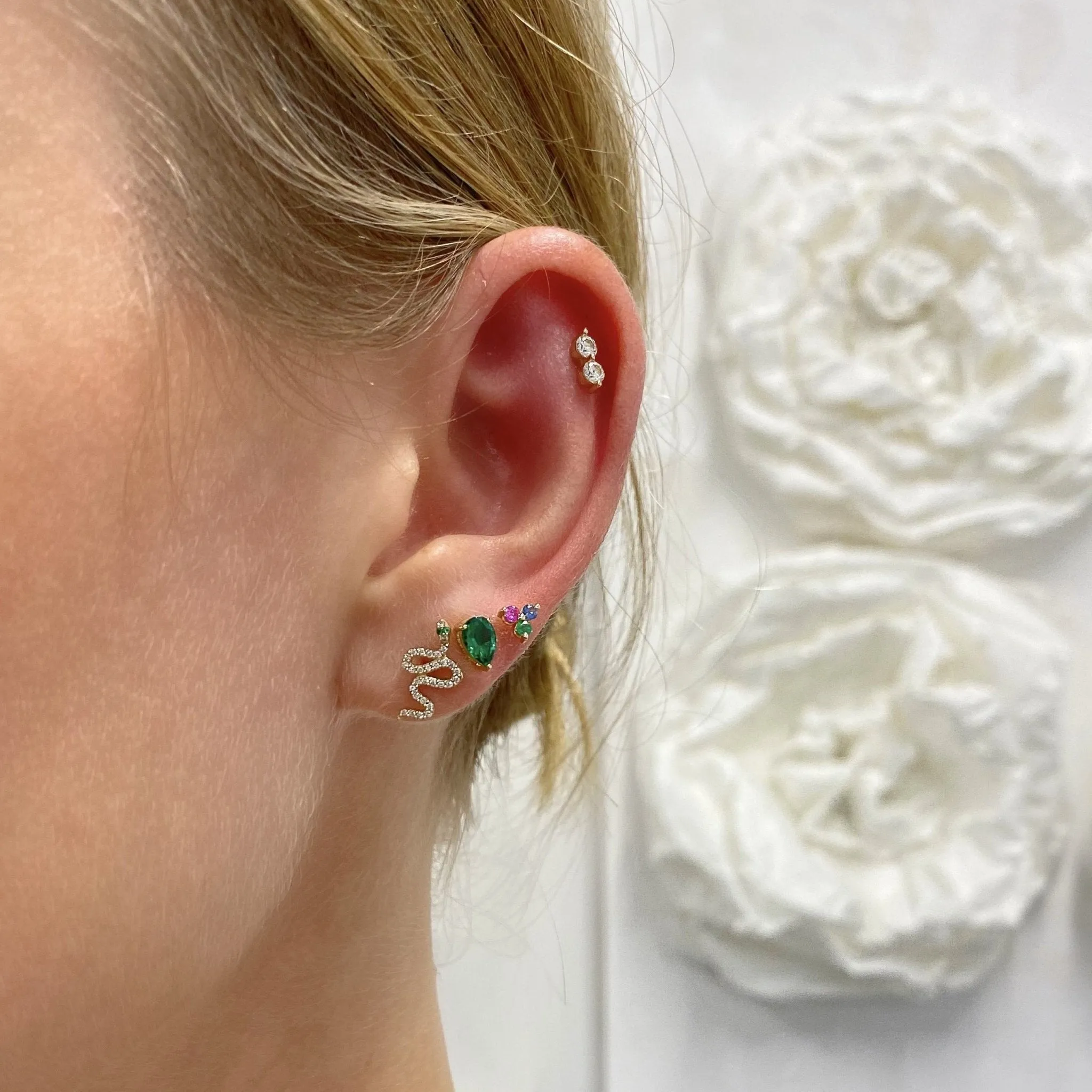 Pave Slithering Snake Stud