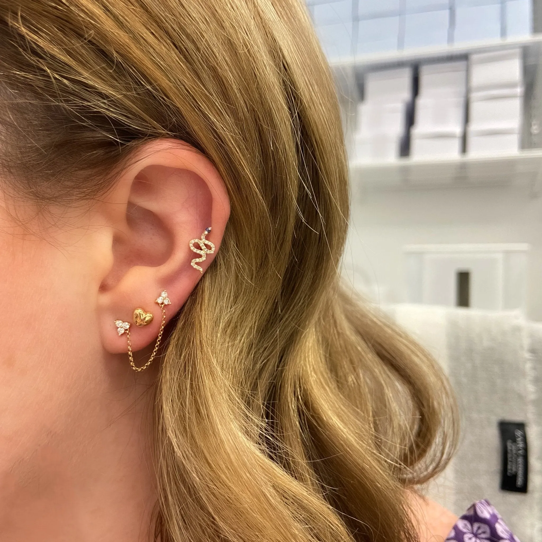Pave Slithering Snake Stud