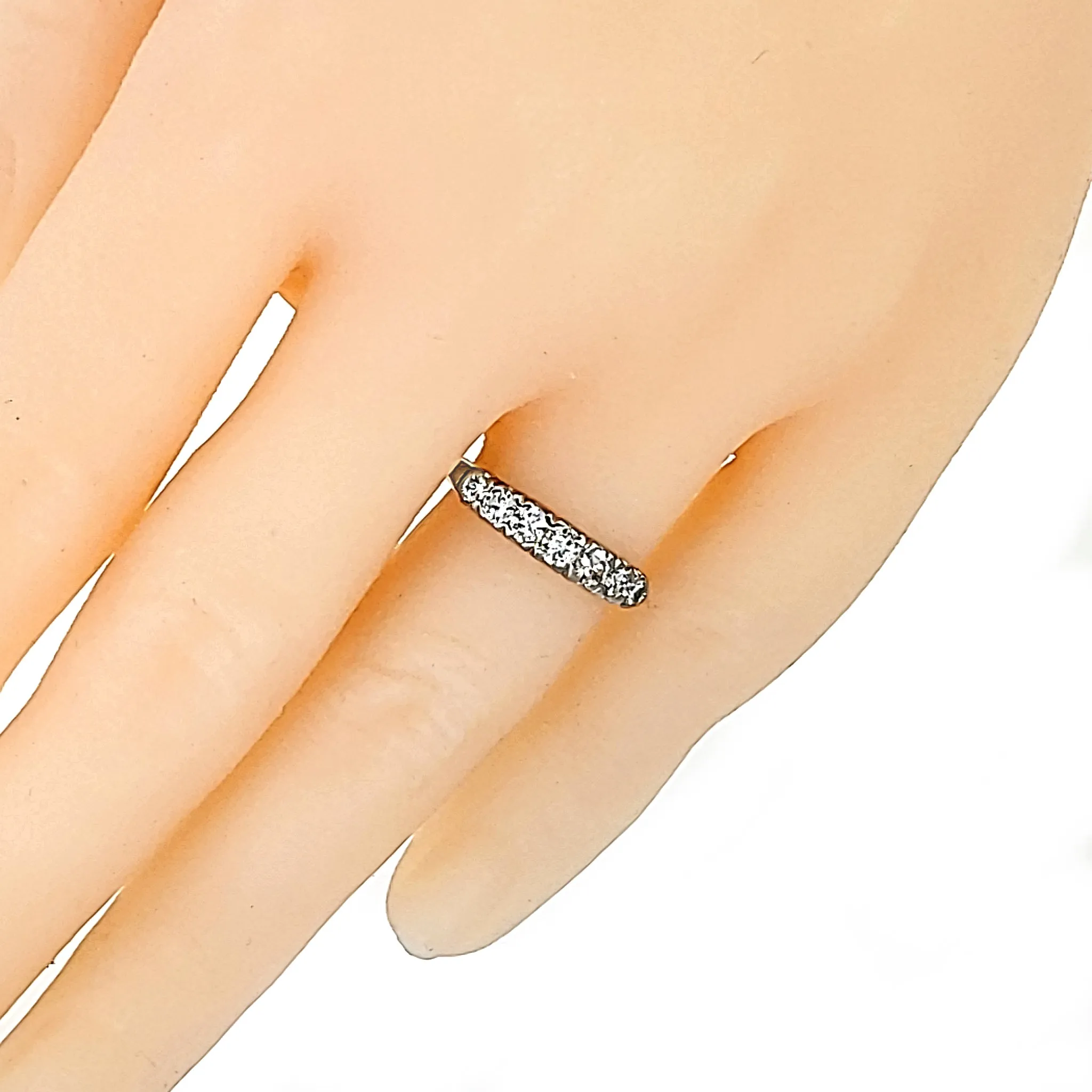 Platinum 7 Stone Transitional Diamond Band Ring Size 6.75