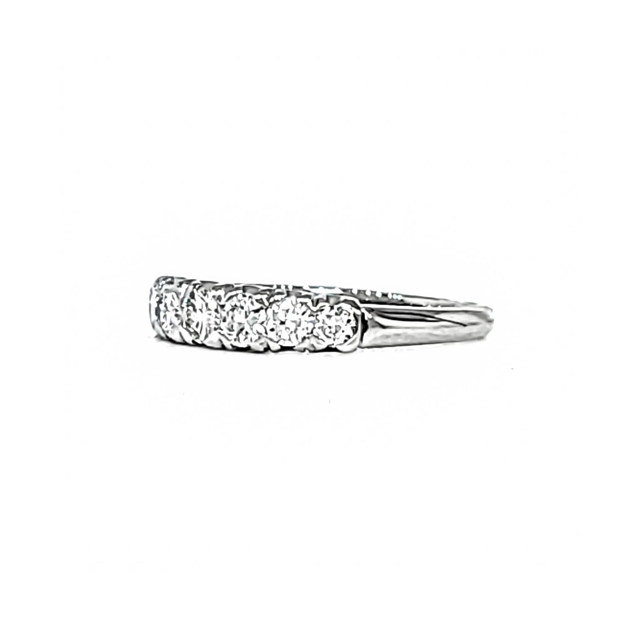 Platinum 7 Stone Transitional Diamond Band Ring Size 6.75