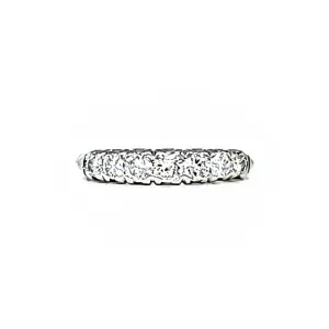 Platinum 7 Stone Transitional Diamond Band Ring Size 6.75