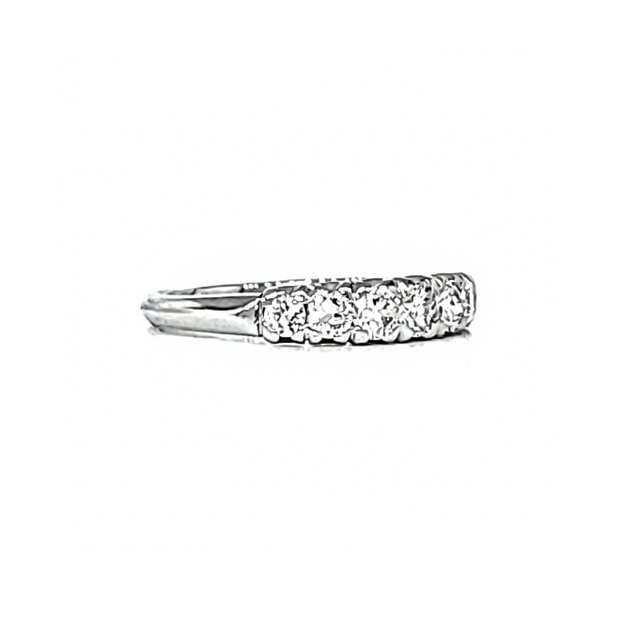 Platinum 7 Stone Transitional Diamond Band Ring Size 6.75