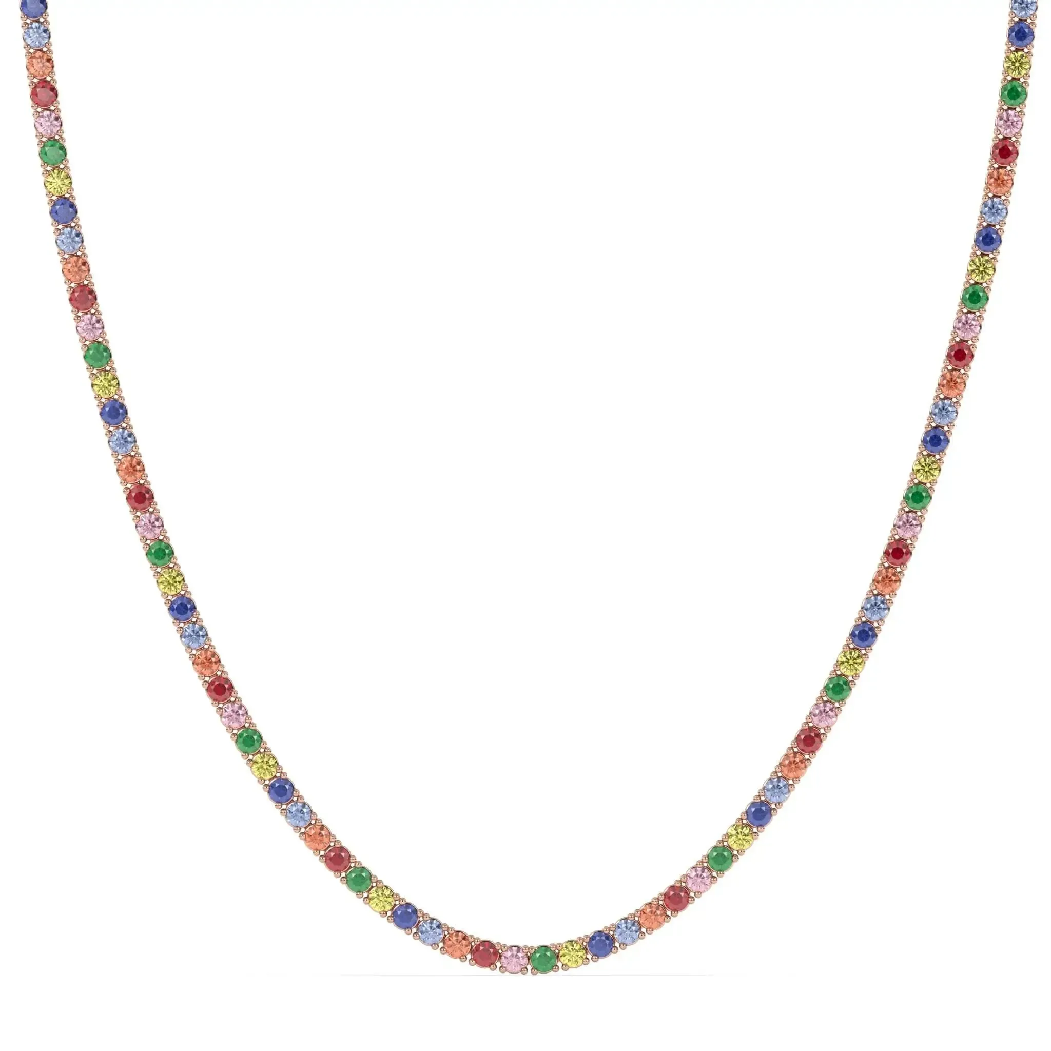 Rainbow Tennis Necklace