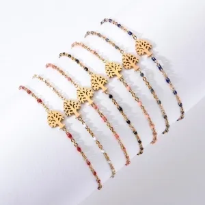 Retro Simple Style Tree Stainless Steel Plating Bracelets