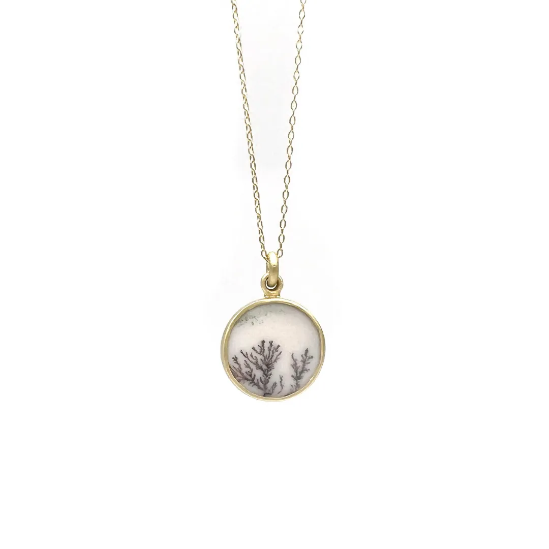 Round Dendritic Agate Pendant