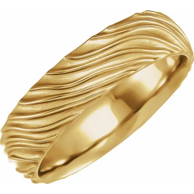 Sandbar Ring - 6mm Recycled Gold Wedding band