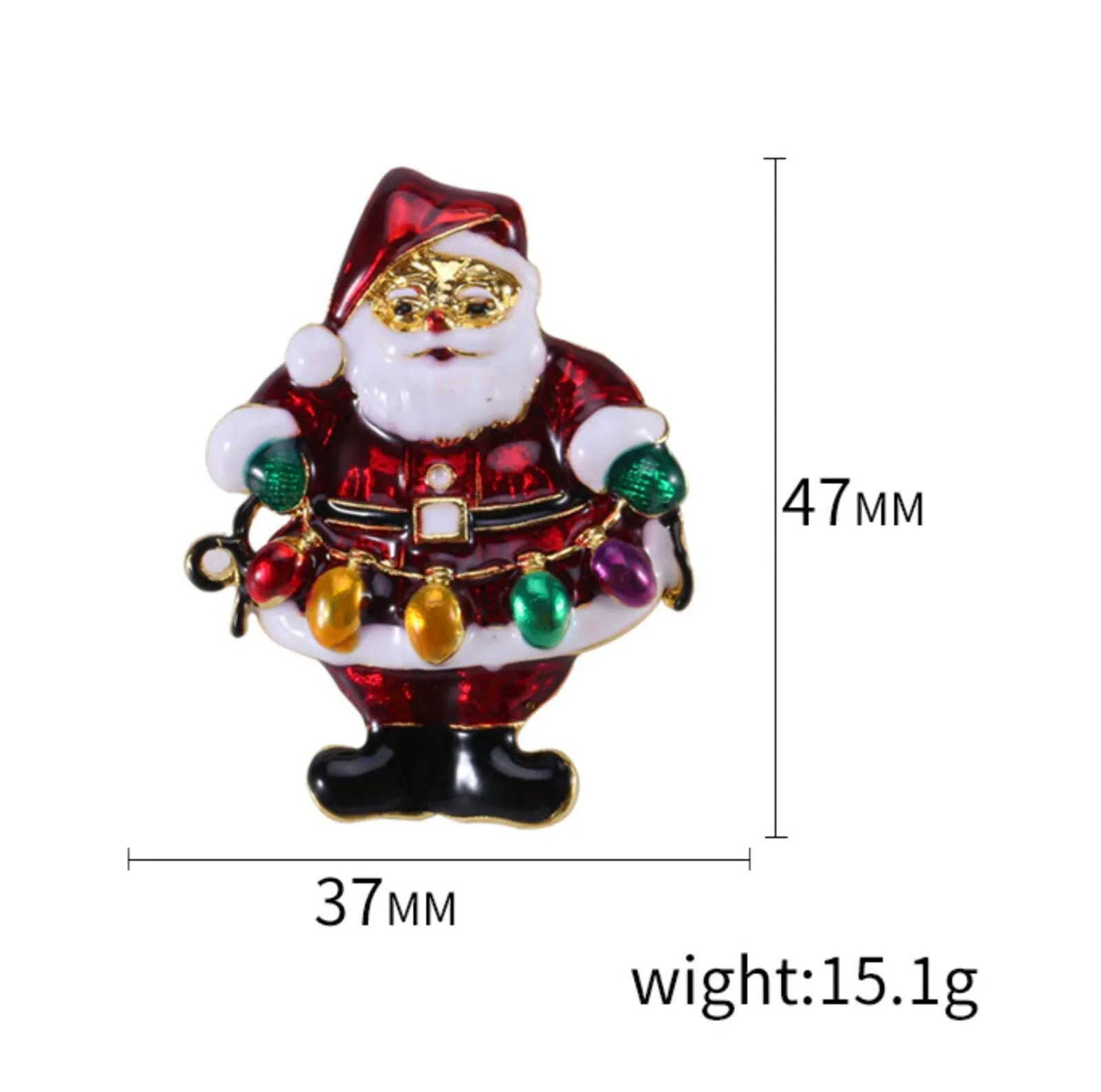 Santa Claus XMas Brooch Vintage look Gold plated broach Celebrity Queen pin i24
