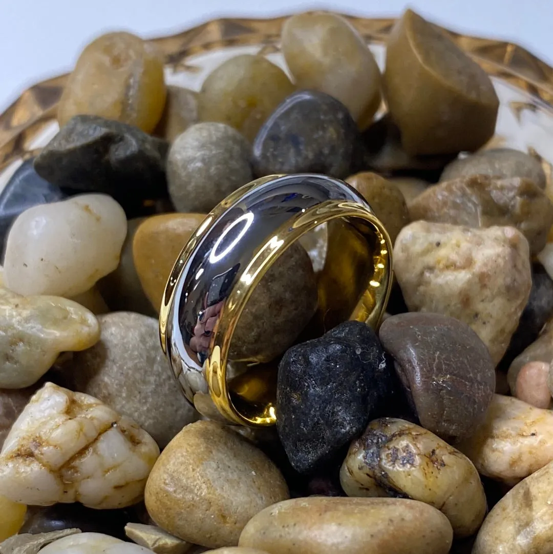 Silver & Gold Tungsten Band