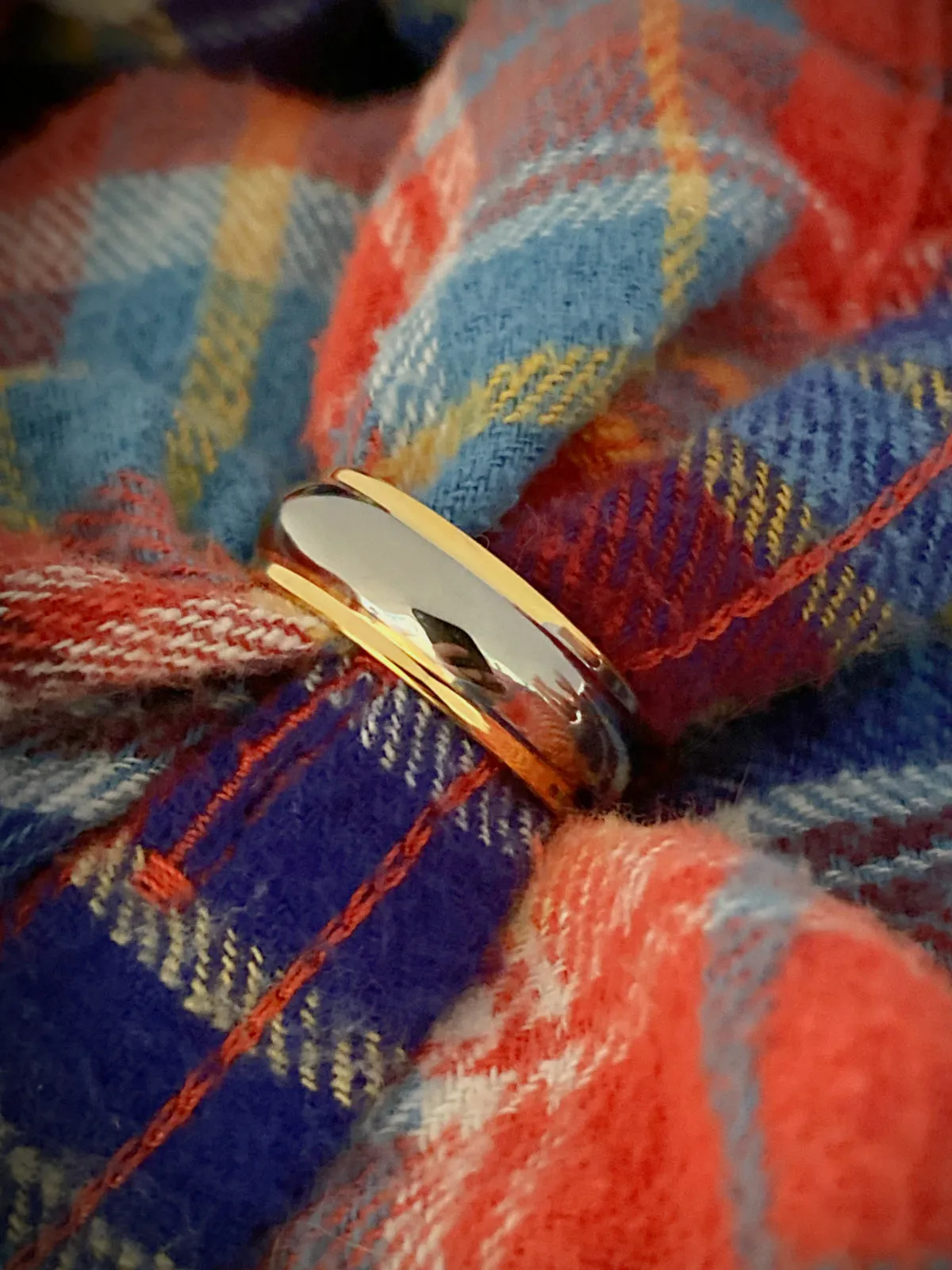 Silver & Gold Tungsten Band