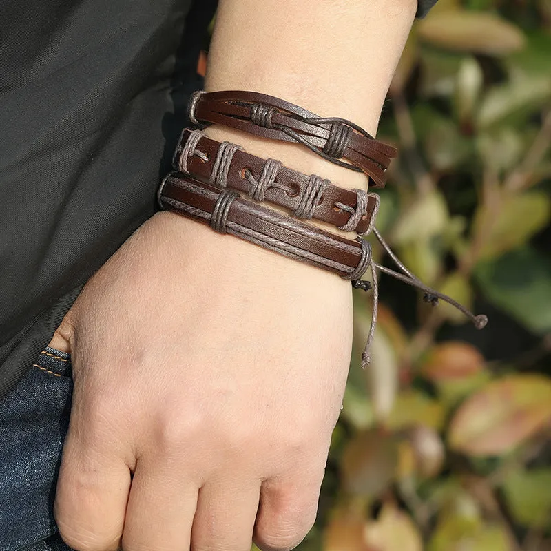 Simple Diy Combination Set Leather Bracelet