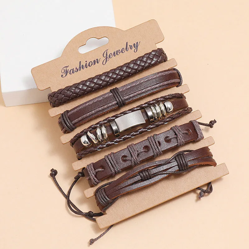 Simple Diy Combination Set Leather Bracelet