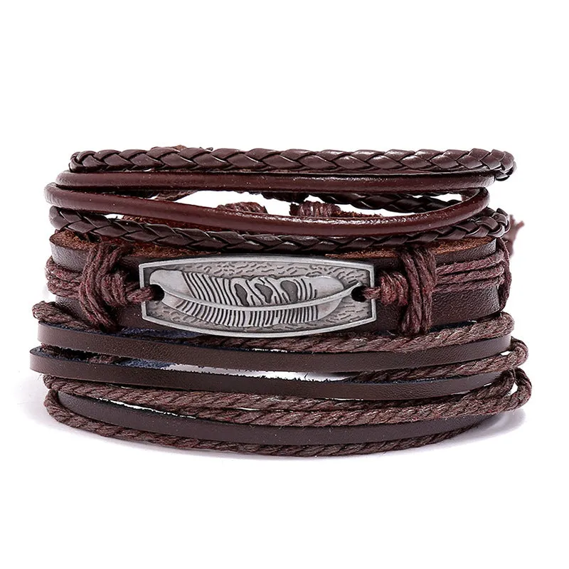 Simple Diy Combination Set Leather Bracelet