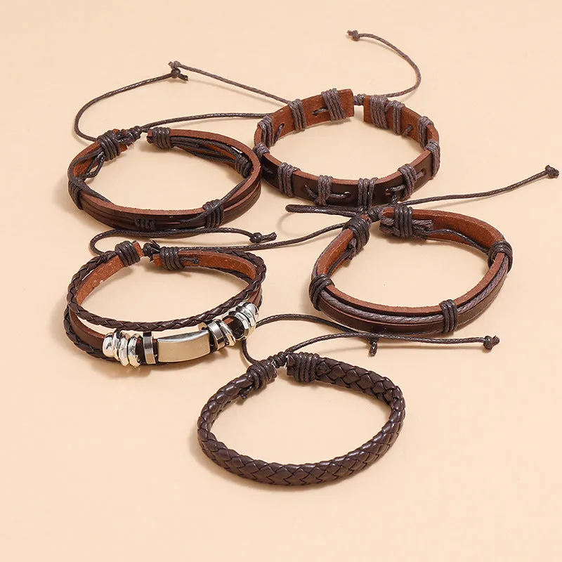 Simple Diy Combination Set Leather Bracelet
