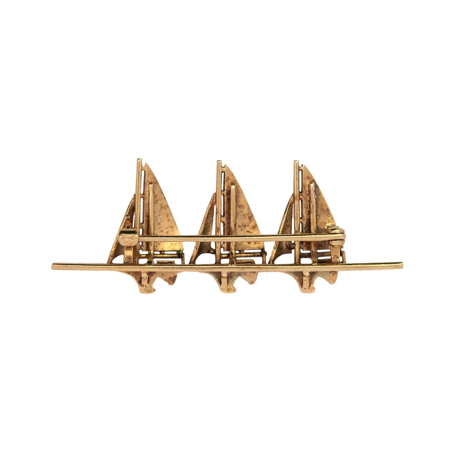 SLOAN & CO. Retro 14k Enamel Sailboat Pin
