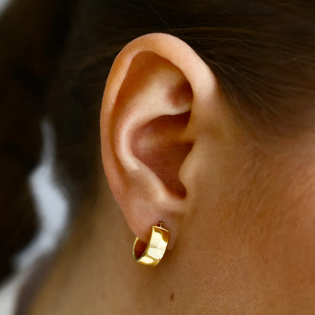 Soleil Collection 10mm Hoop Earrings | 9K Solid Yellow Gold