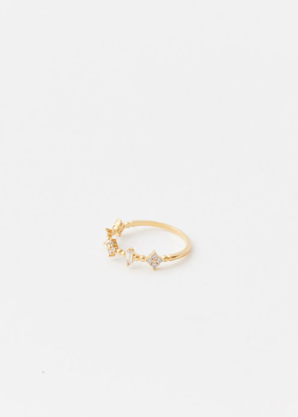 Thin Gold Plated Zircon Ring